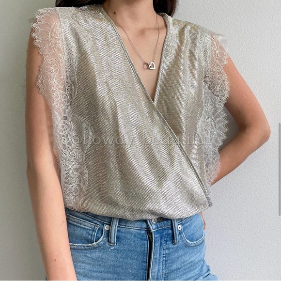 Victoria’s Secret Gold Shimmer Lace Bodysuit - Picture 5 of 7